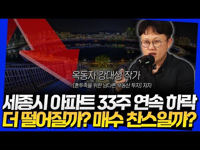 세종시 아파트 33주 연속 하락! 더 떨어질까? 매수 찬스일까? (옥동자 강대성 작가 4부)