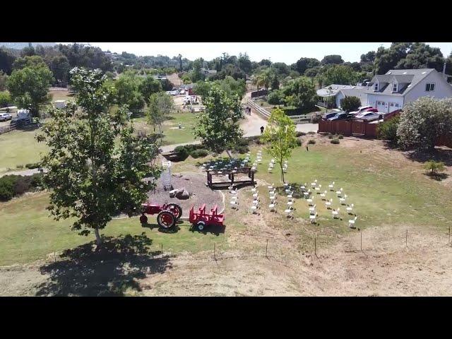 Red Barn Ranch vacation rental drone flyover.