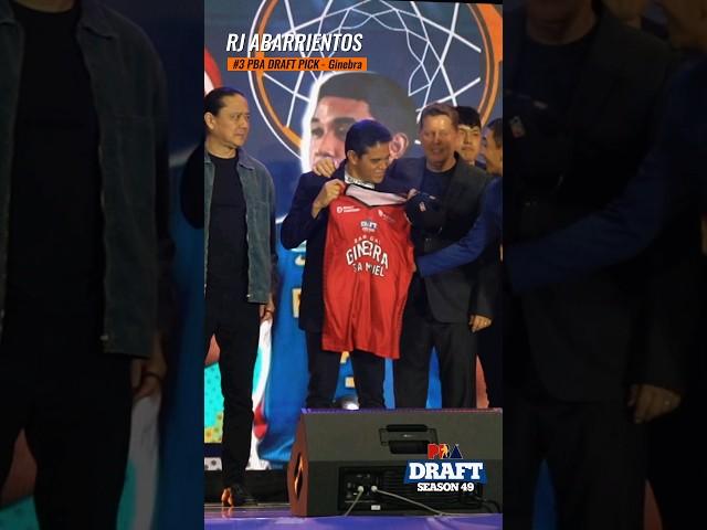 RJ Abarrientos (rep by his uncle Johnny A.) is selected No.3️⃣ overall by Ginebra  #PBASeason49Draft