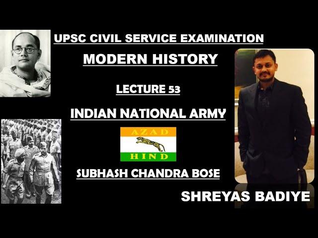 Indian National Army  & Subhash Chandra Bose | Modern History of India