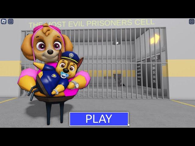 PAW PATROL! SKYE WITH BABY CHASE! PRISON RUN BARRY! #Roblox #obby