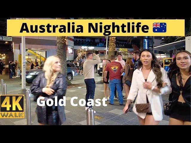 Nightlife in Australia Gold Coast  4k Walk Saturday Night 2024