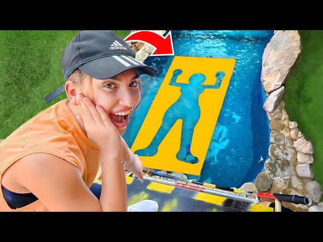 تحدي الاشكال الصعبة على المسبح !! سارة مقلبتني 