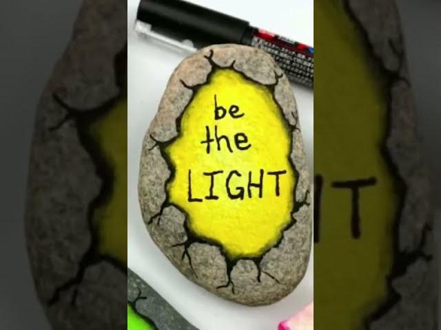 Stone Painting Idea!!! Be the Light - full tutorial on our page #stonepainting #rockpainting #rp101