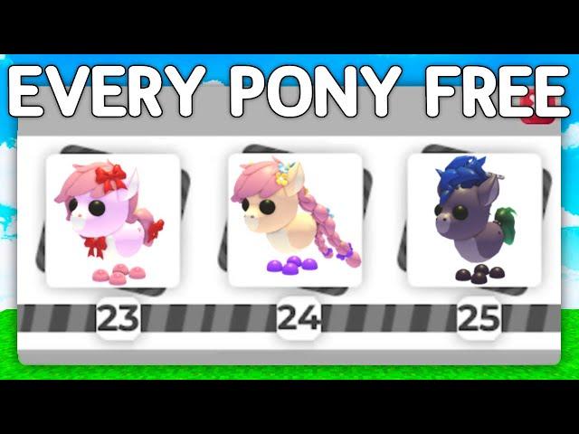 How To Get EVERY PONY FREE In Adopt Me