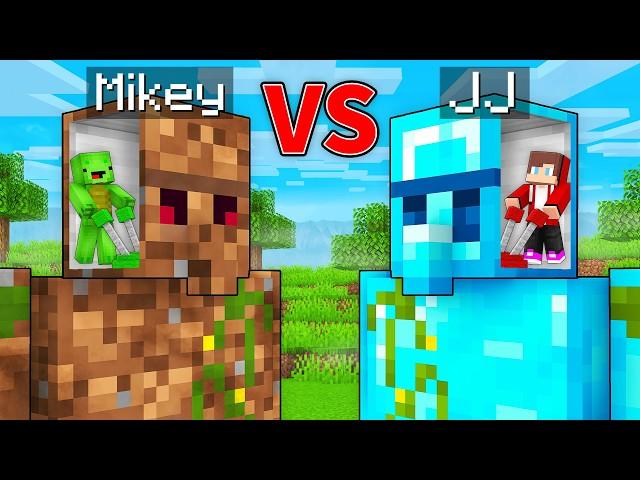 JJ's RICH Golem vs Mikey's POOR Golem Survive Battle in Minecraft - Maizen