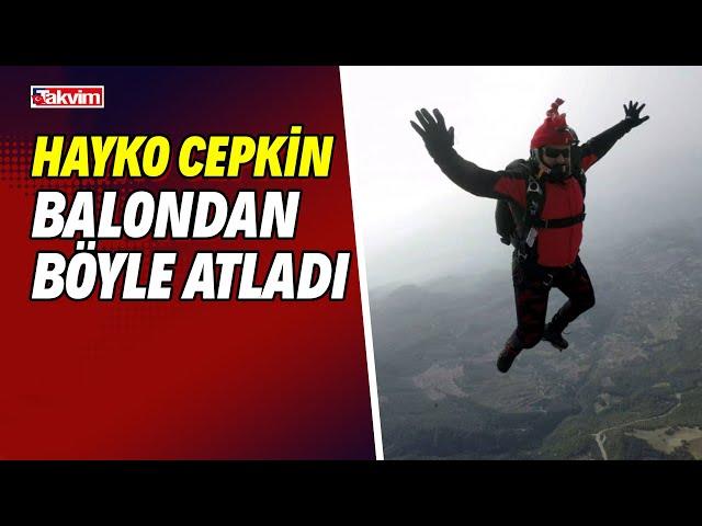 Hayko Cepkin, Pamukkale'de balondan paraşütle böyle atladı