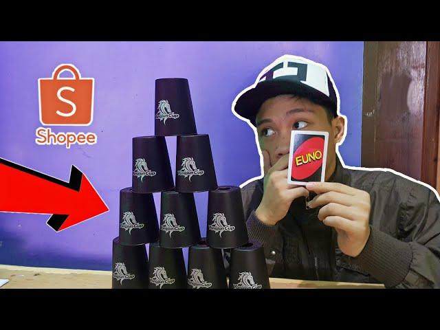 YJ Cups Speed Stacking + UNO Rip Off | Shopee Unboxing