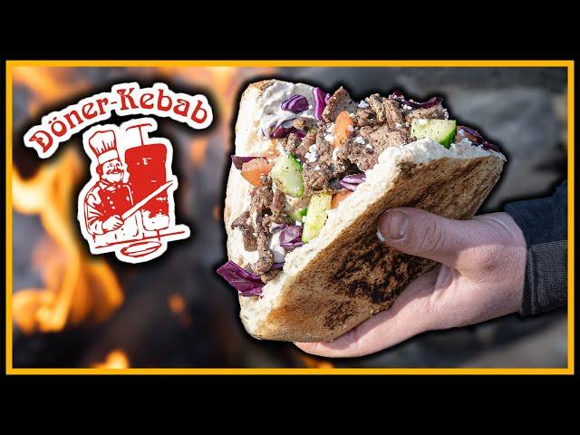  Big Döner im Wald  auf Lagerfeuer kochen - Outdoor Bushcraft Deutschland