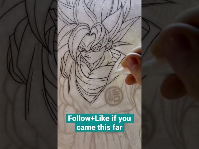 Satisfying Lining Art: Goku Super Saiyan Blue | Wyrich | #shorts