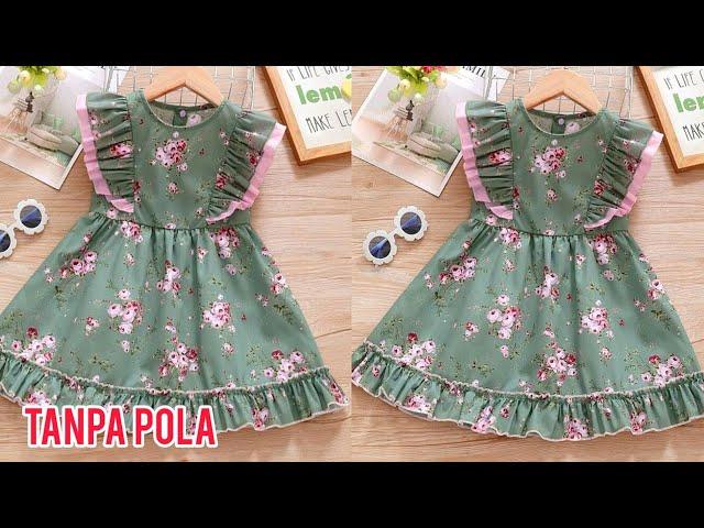 Baby frock cutting and stitching How to sew a girl's dress WITHOUTaPATTERN for beginner seamstresses