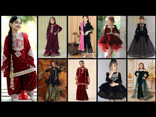 5 to 10 Year  Baby Velvet Dress Designing Ideas |baby girl ke Kapdon Ke Design |Winter dress 2025