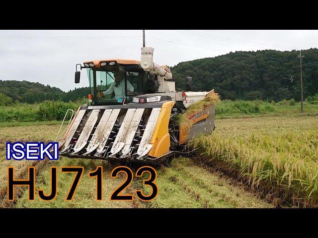 【イセキ農機】イセキコンバインJAPAN/HJ7123による稲刈りパフォーマンス!!!!!!!