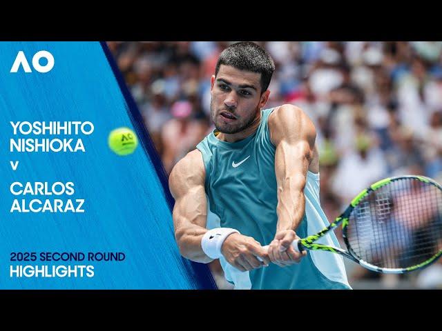 Yoshihito Nishioka v Carlos Alcaraz Highlights | Australian Open 2025 Second Round