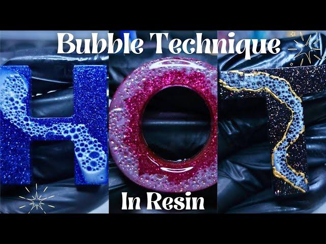 Bubble technique in Resin with Glitters • Resin Pouring • resin for beginners • epoxy resin crafts