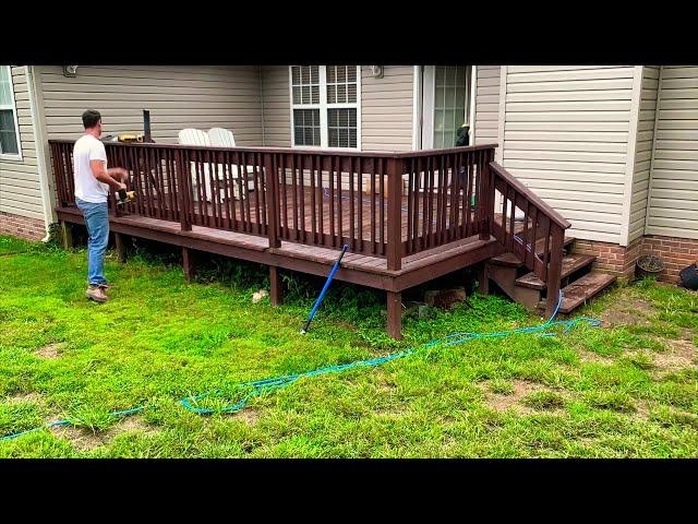 Deck removal and concrete patio Time lapse