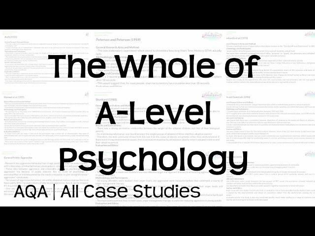 The Whole of AQA A-Level Psychology | Case Studies| Revision for A-Level Exams