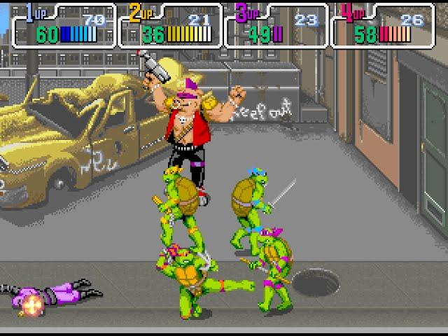Teenage Mutant Ninja Turtles arcade 4 player Netplay game 2 60fps