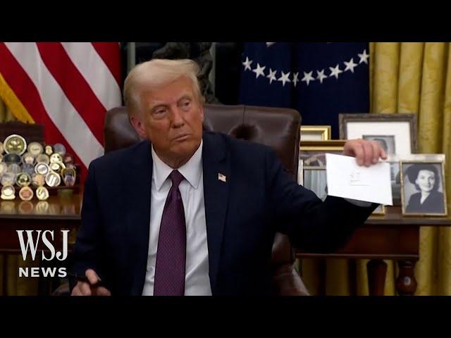 Watch: President Trump Finds Biden’s Letter in Oval Office Desk | WSJ News