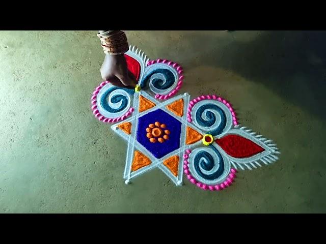 Krishna jayanti special rangolikolam3*2 gokulastami kolamjanmashtami mugguludesign