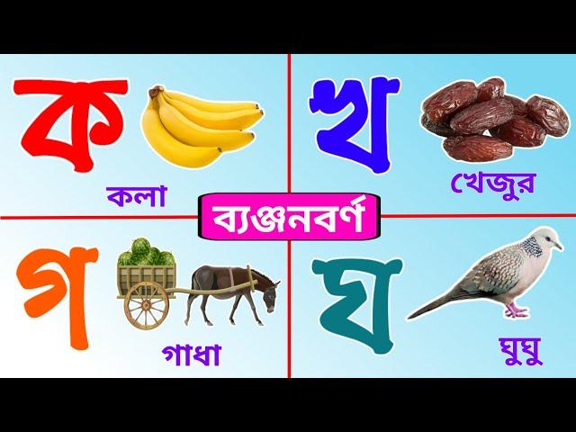 বাংলা বর্ণমালা ক খ গ ঘ ঙ চ ছ জ ঝ ঞ ট ঠ ড ঢ ণ ত থ দ ধ ন প ফ ব | ka Kha ga gha bangla banjonborno |