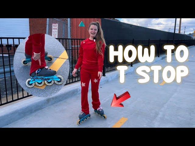 How to Stop on Rollerblades:  T STOP, step by step, common mistakes, and pro tips