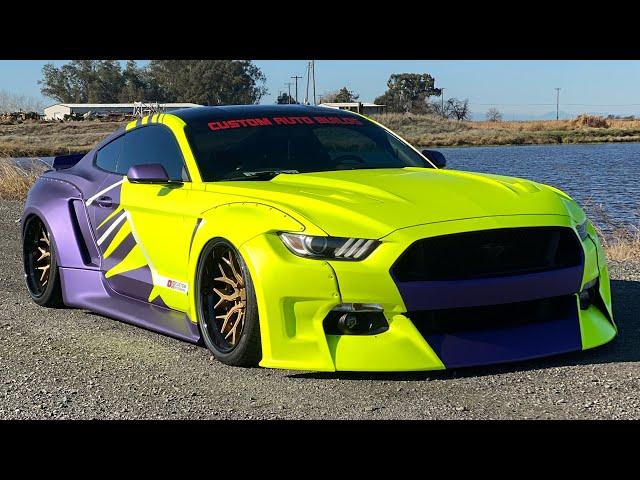 The world’s craziest widebody Mustang gets the meanest wrap colors!