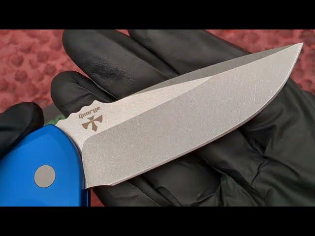 Protech Rockeye LG-301-BLUE Blue Handle Stonewash S35VN Blade