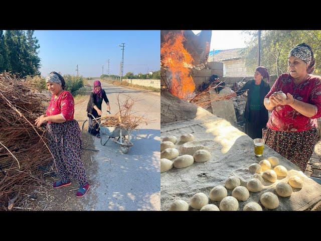 ODUN ATEŞİNDE TANDIR EKMEĞİ BİBERLİ EKMEK YAPIMI | Halam'ın Sobalı Sıcak Köy Evi