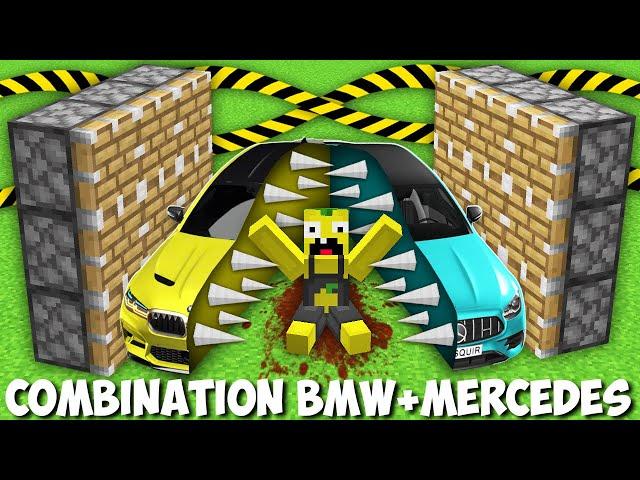 What if I COMBINE BMW + MERCEDES-BENZ in Minecraft ? SECRET CAR COMBINATION !