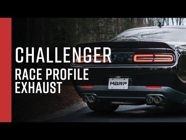 DODGE CHALLENGER // MBRP 3" Cat-Back, Quad Rear Exit, Race Profile Exhaust Overview