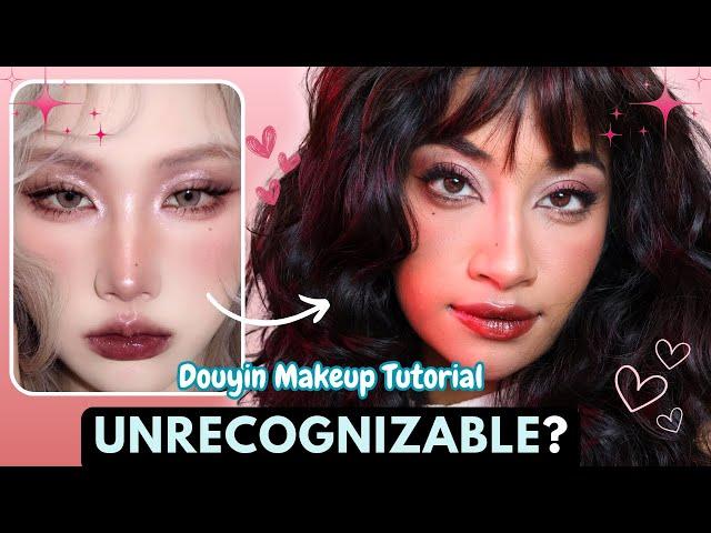 I TRIED CHINESE DOUYIN MAKEUP ON MY BROWN SKIN (and became unrecognizable )