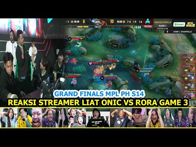 REAKSI STREAMER LIAT ONIC VS RORA GAME 3 REACTION FNATIC ONIC vs AURORA GAMING GRAND FINALS