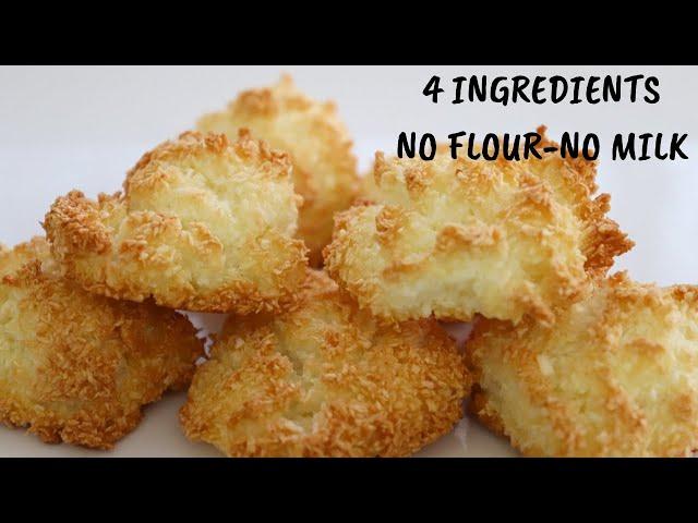 4 INGREDIENTS COCONUT COOKIES RECIPE | EASY HOMEMADE COOKIES