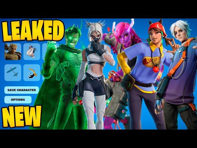 ALL *NEW* FORTNITE LEAKED SKINS & EMOTES (Nike, Drax, Mantis, Young Groot...)