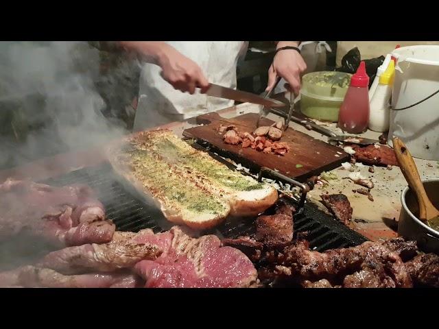 Guatemalan street food "shukos" Giant hotdog