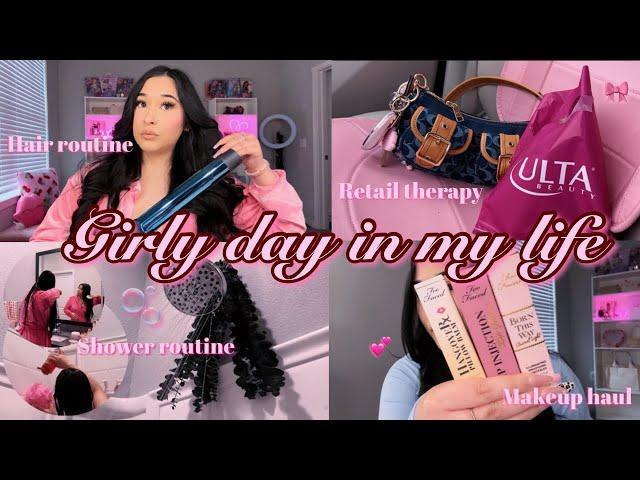 ALL THINGS GIRLY VLOG: hair tutorial, retail therapy, pack my purse, shower routine, & makeup haul 