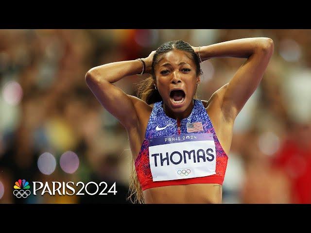 Gabby Thomas gets her long-awaited gold medal in women’s 200m | Paris Olympics | NBC Sports