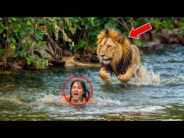 WOMAN DROWNS AND SCREAMS FOR HELP, THEN A LION HEARS HER AND WHAT HAPPENS IS UNBELIEVABLE!