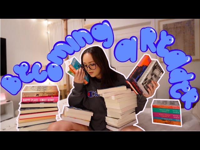 becoming a reader book shopping + haul & organizing my first bookshelf 