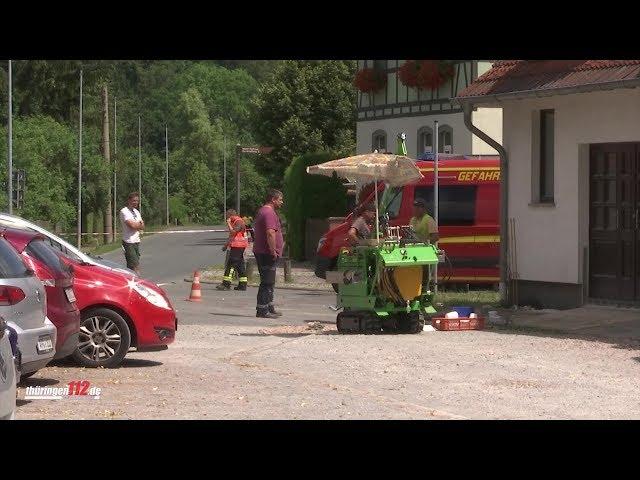 Gasleitung bei Erdbohrarbeiten in Bad Berka beschädigt