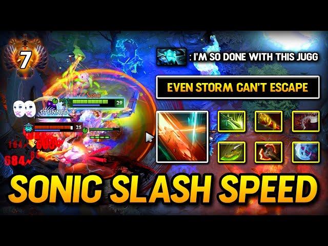 ULTRA SONIC SLASH SPEED GOD Juggernaut Max Slotted Item Build Even Storm Spirit Can't Escape DOTA 2