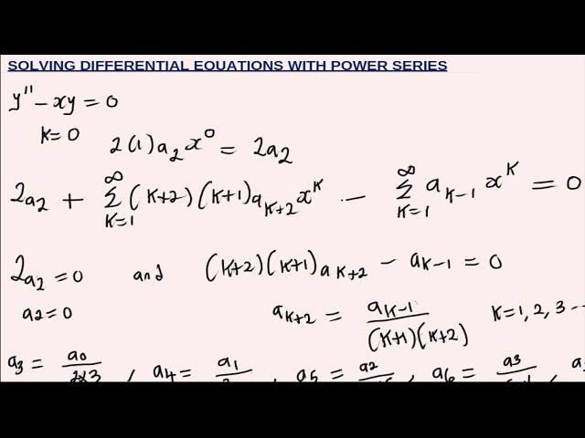 How to use Power Series solution to solve Differential Equations.