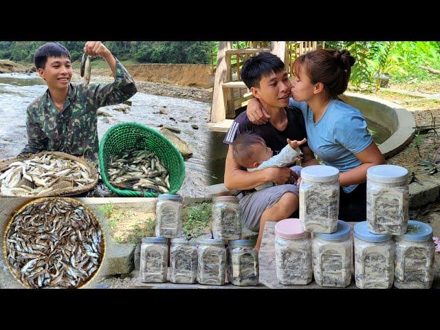 How to block streams with stones to catch fish - Processing and preservation | Linh's Life