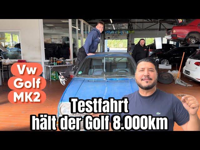 Die erste Testfahrt mit dem Golf.Lukas,Leon sind überrascht.Golf mit vielen Mängeln