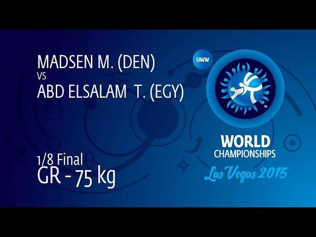 1/8 GR - 75 kg: M. MADSEN (DEN) df. T. ABD ELSALAM  (EGY), 4-2