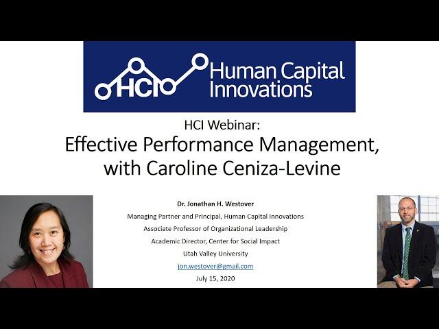 HCI Webinar: Effective Performance Management, with Caroline Ceniza-Levine