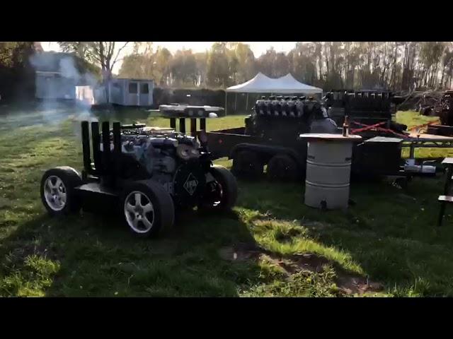 Ostertreffen  2019 mit den Feinstaubfreunden Start Doppelstern Sternmotor Rosinenbomber