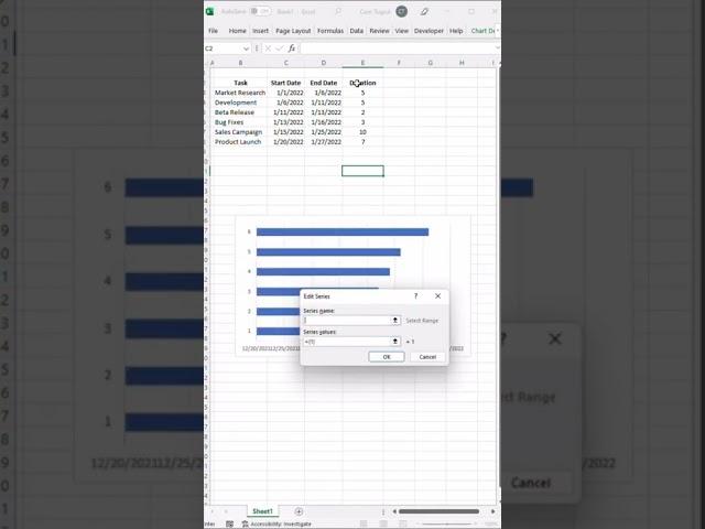 Gantt Chart in Excel | 60 Seconds Tutorial #shorts