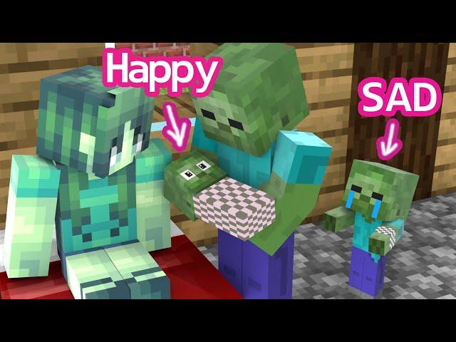 Baby Zombie Happy and Baby Zombie Sad - Sad Story - Minecraft Animation